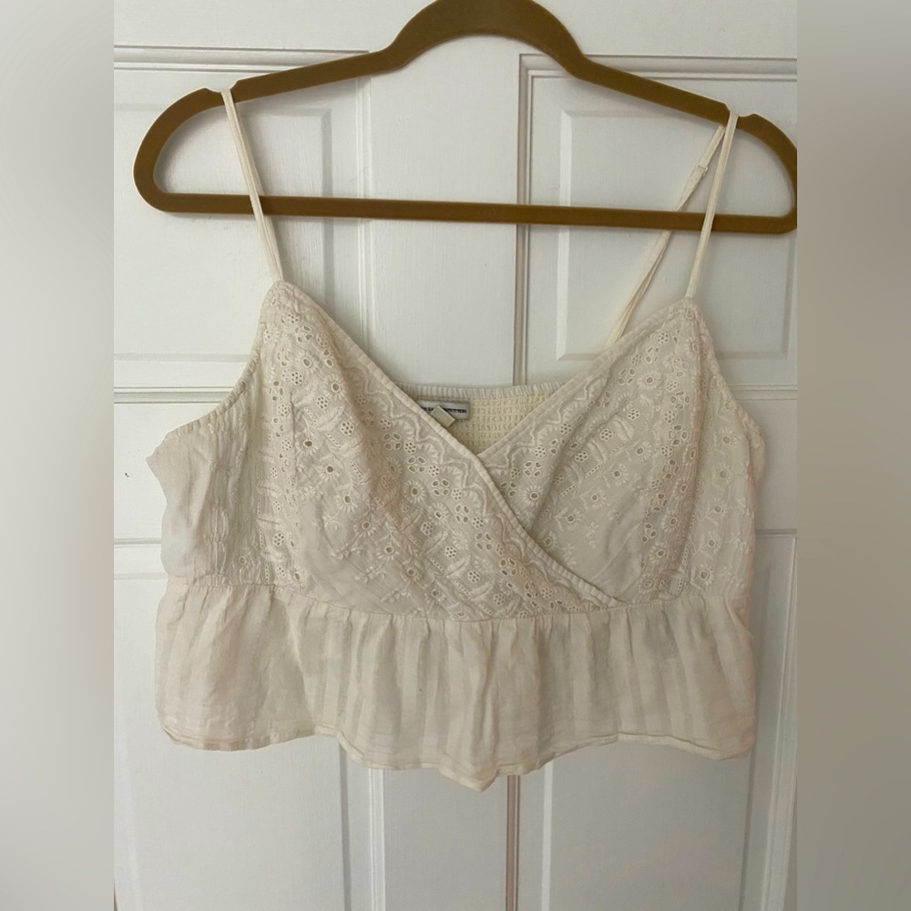American Eagle Eyelet Cropped Tank Top